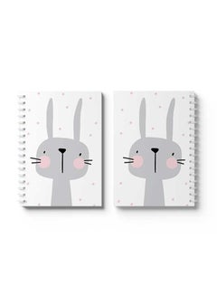LOWHA Spiral Notebook Rabbit Cartoon & Dots White/Black/Pink  - Image 3