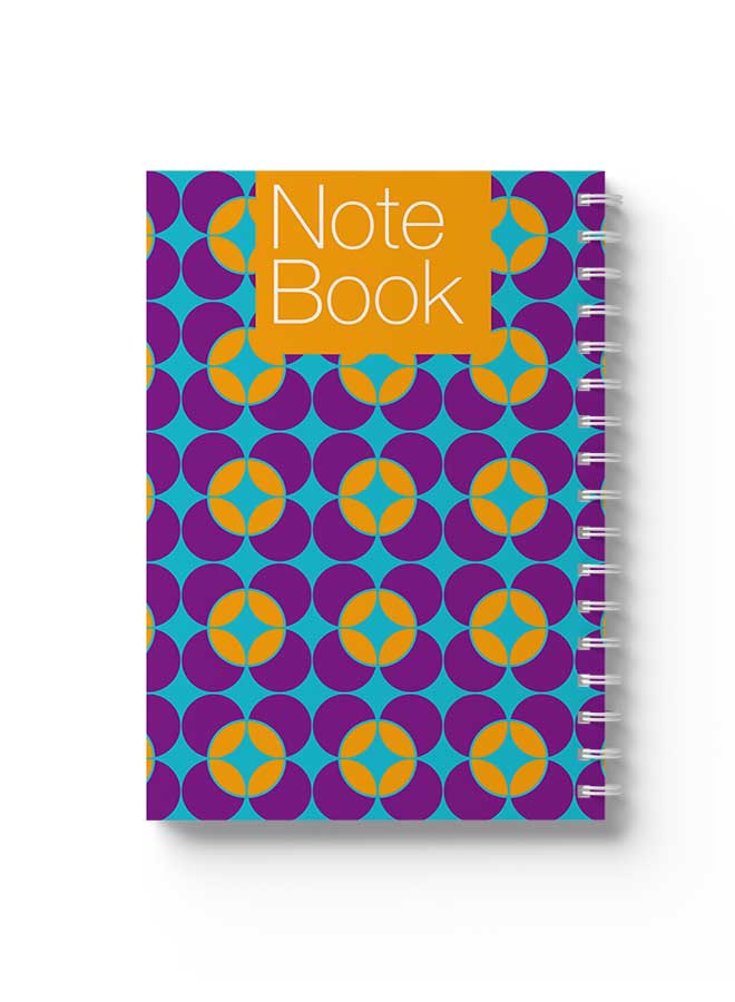 LOWHA Spiral Notebook Seamless Pattern Cover2 Purple/Orange/White - Image 1