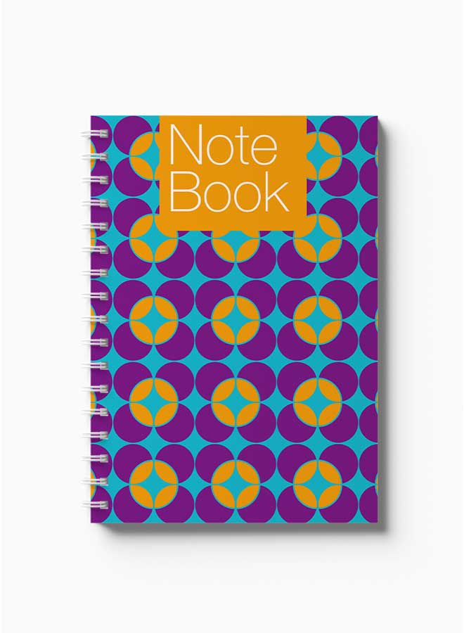 LOWHA Spiral Notebook Seamless Pattern Cover2 Purple/Orange/White - Image 2