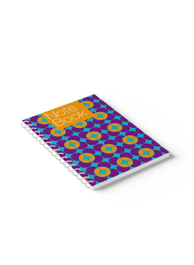 LOWHA Spiral Notebook Seamless Pattern Cover2 Purple/Orange/White - Image 5