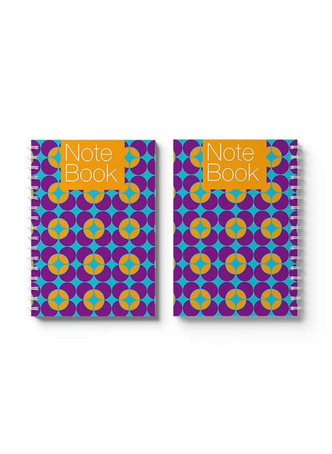 LOWHA Spiral Notebook Seamless Pattern Cover2 Purple/Orange/White - Image 3