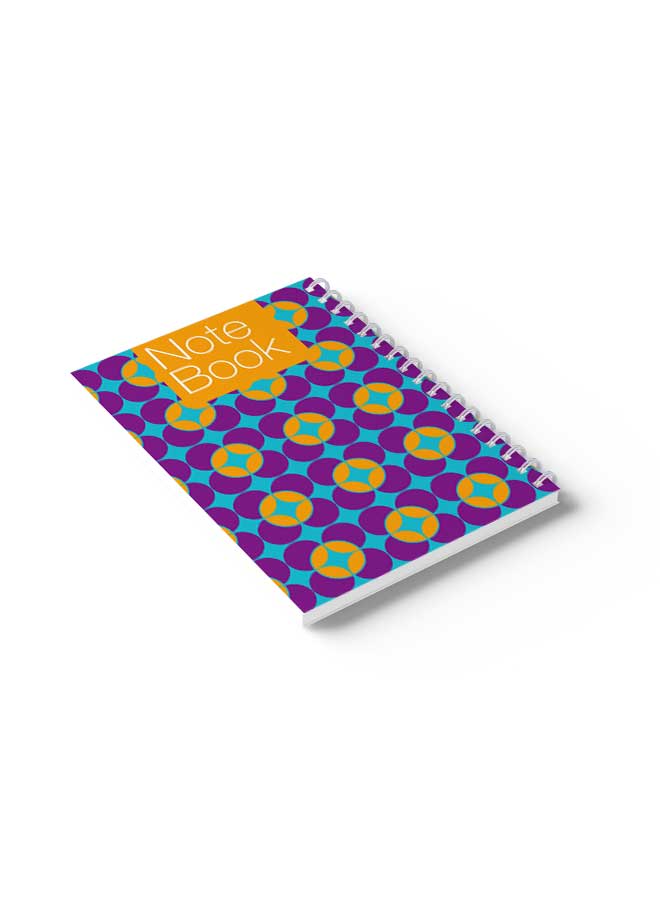 LOWHA Spiral Notebook Seamless Pattern Cover2 Purple/Orange/White - Image 4