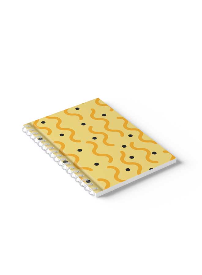 LOWHA - Spiral Notebook Memphis Abstract Shapes Art3 Yellow/Black - Image 1
