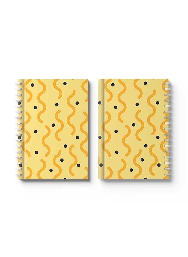 LOWHA - Spiral Notebook Memphis Abstract Shapes Art3 Yellow/Black - Image 1