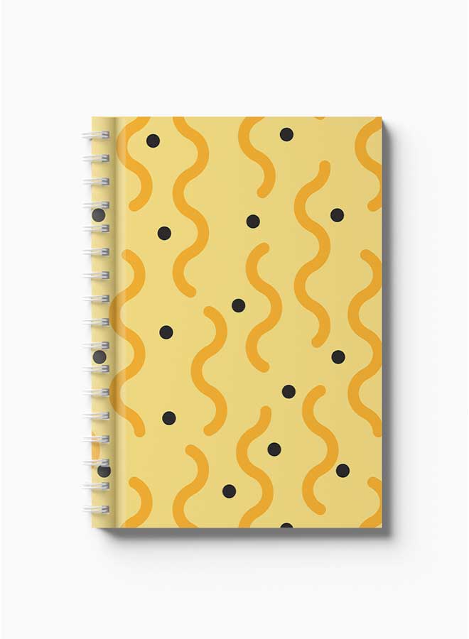 LOWHA - Spiral Notebook Memphis Abstract Shapes Art3 Yellow/Black - Image 1