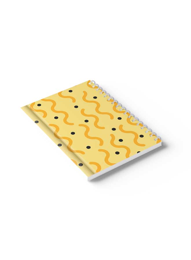 LOWHA - Spiral Notebook Memphis Abstract Shapes Art3 Yellow/Black - Image 1