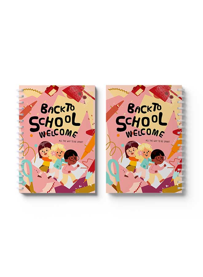 LOWHA Spiral Notebook Back To School Kids Drawing2 Red/Blue/Yellow/Black/Pink  - Image 3