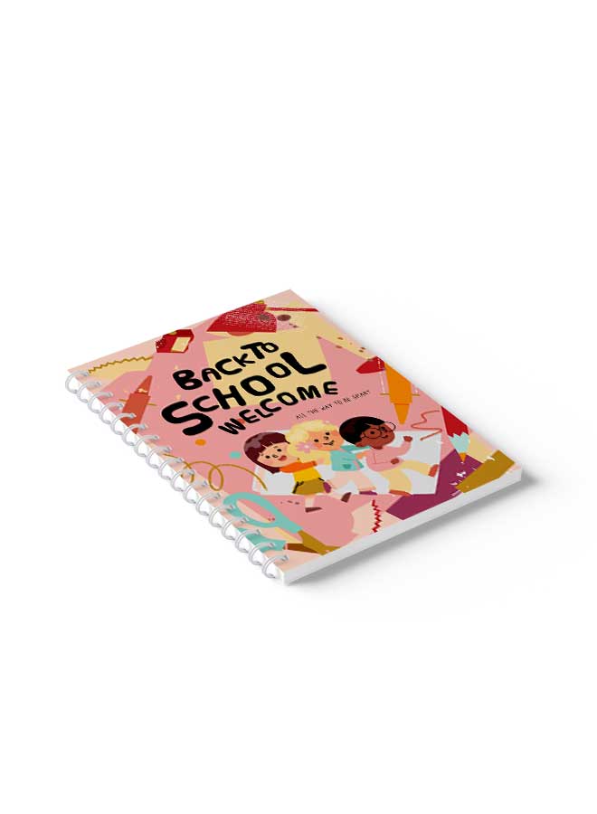 LOWHA Spiral Notebook Back To School Kids Drawing2 Red/Blue/Yellow/Black/Pink  - Image 5