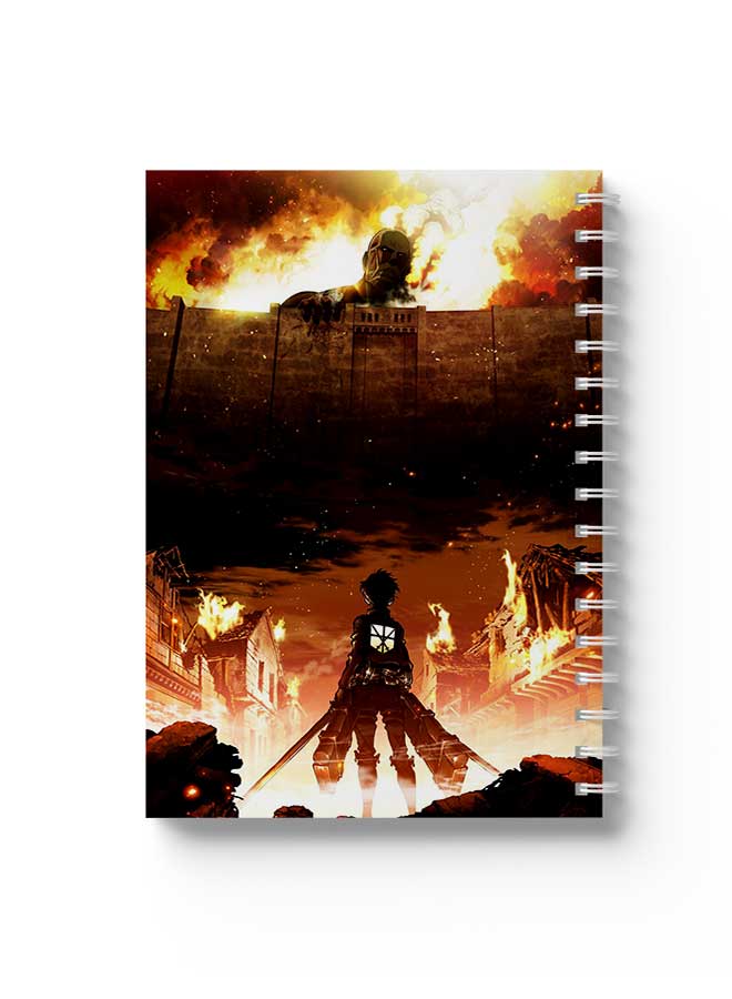 لوحة دفتر ملاحظات حلزوني هجوم على جدران تيتان أحمر/أسود - Image 1