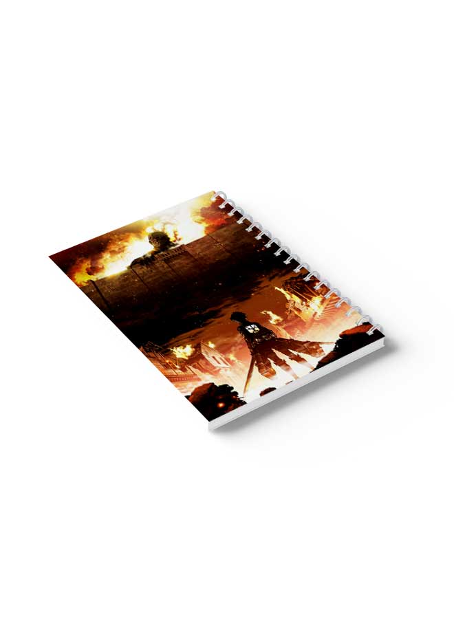 لوحة دفتر ملاحظات حلزوني هجوم على جدران تيتان أحمر/أسود - Image 4