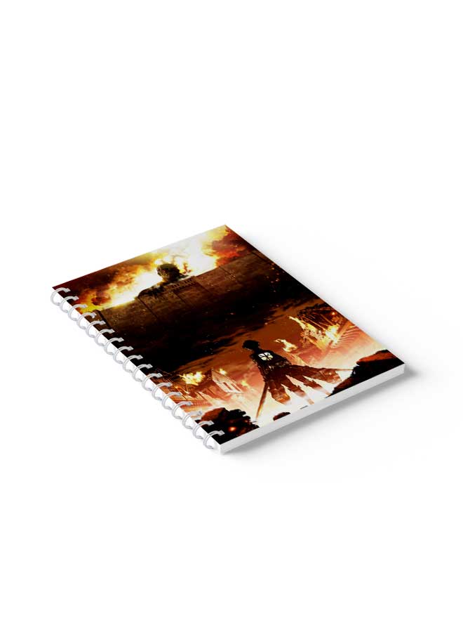 لوحة دفتر ملاحظات حلزوني هجوم على جدران تيتان أحمر/أسود - Image 5