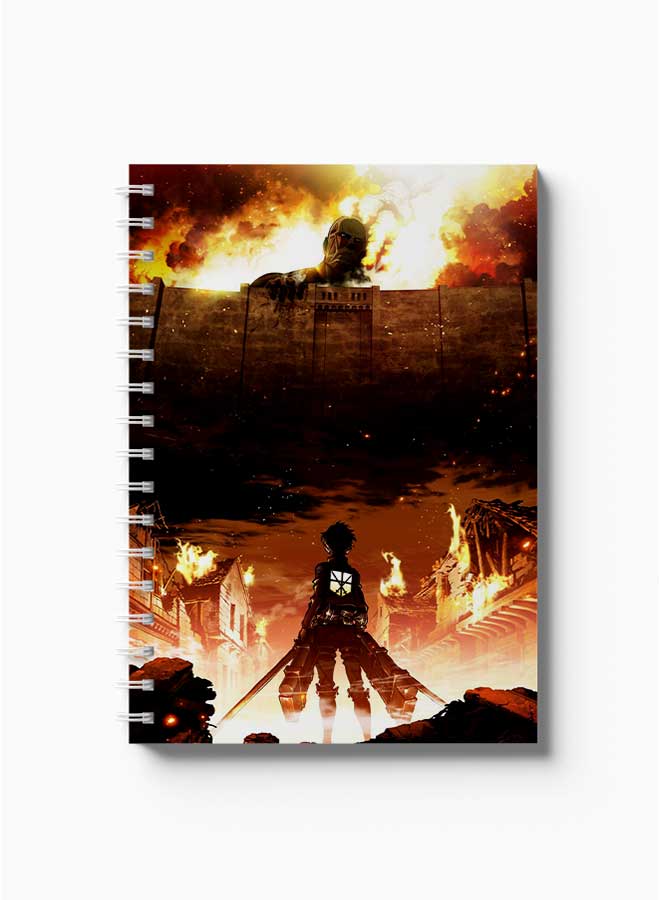 لوحة دفتر ملاحظات حلزوني هجوم على جدران تيتان أحمر/أسود - Image 2