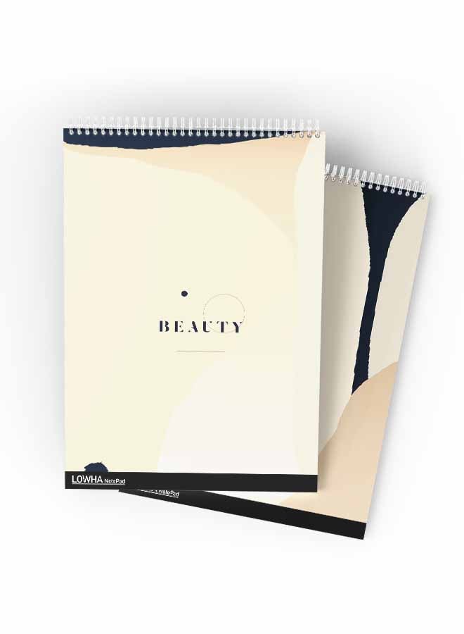 LOWHA Set Of 2 Spiral Notepads Each With 50 Sheets And A Hard Paper Cover With Beauty Design Multicolor - Image 1