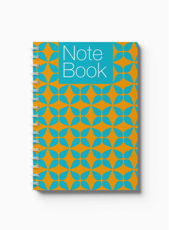 لوحة Spiral Notebook Seamless Pattern Cover Orange/Blue/White - Image 2