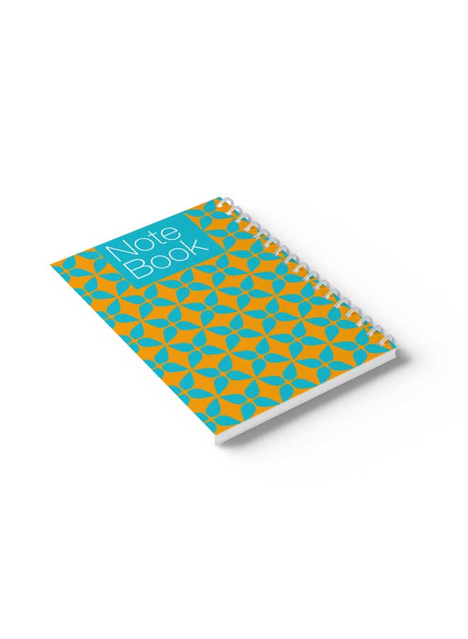 لوحة Spiral Notebook Seamless Pattern Cover Orange/Blue/White - Image 4