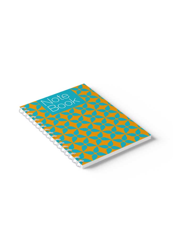 لوحة Spiral Notebook Seamless Pattern Cover Orange/Blue/White - Image 5