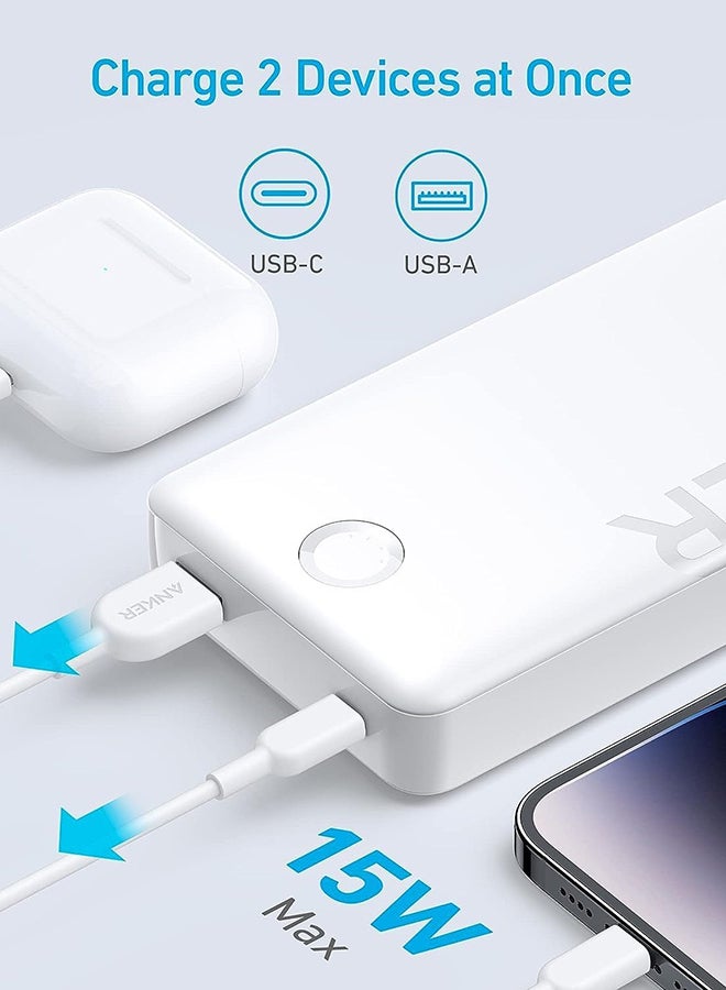 Anker 20000 mAh Power Bank, 325 Portable Charger (PowerCore 20K II), 20,000mAh Battery Pack with 2-Port, 15W High-Speed Charging for iPhone 16/15/14 Series, Samsung, Huawei, Xiaomi, iPad, Vivo, Oppo and More White  - Image 5