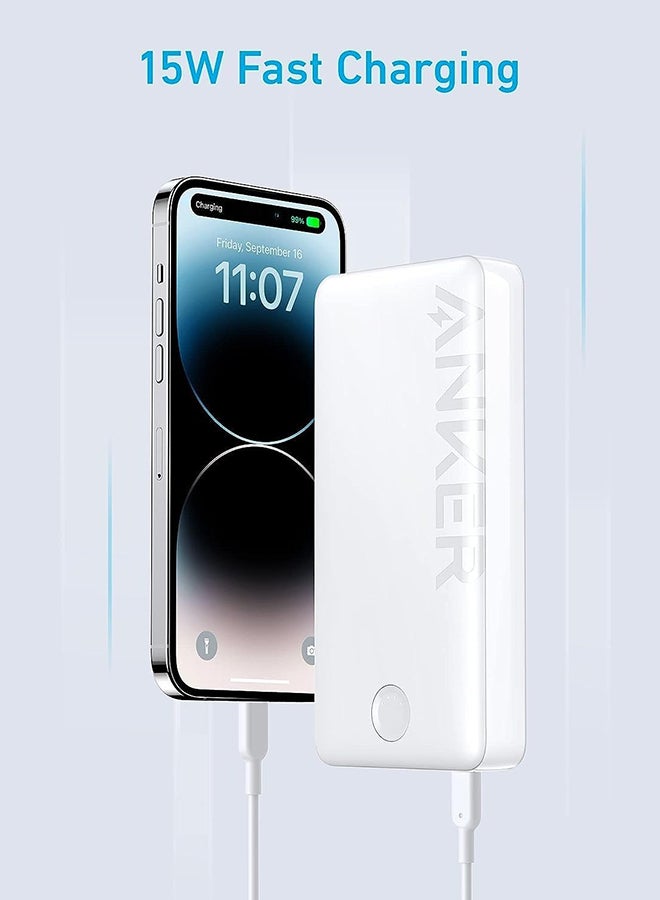 Anker 20000 mAh Power Bank, 325 Portable Charger (PowerCore 20K II), 20,000mAh Battery Pack with 2-Port, 15W High-Speed Charging for iPhone 16/15/14 Series, Samsung, Huawei, Xiaomi, iPad, Vivo, Oppo and More White  - Image 3