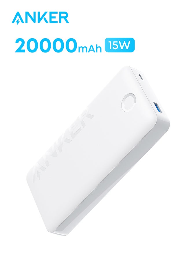 شاحن محمول بقوة 20000 مللي أمبير في الساعة بمنفذ مزدوج 325 PowerCore 20K II باللون الأبيض