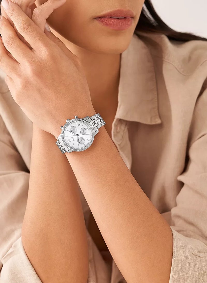 FOSSIL - Women's Chronograph Round Shape Stainless Steel Wrist Watch ES5217 - 36 Mm - Image 1