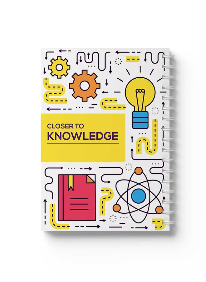 LOWHA Spiral Notebook Closer To Knowledge Art White/Yellow/Blue/Red - Image 1