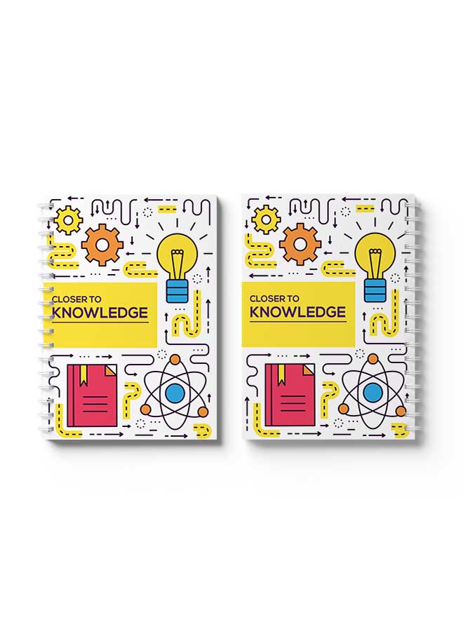 LOWHA Spiral Notebook Closer To Knowledge Art White/Yellow/Blue/Red - Image 3