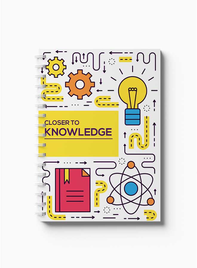 LOWHA Spiral Notebook Closer To Knowledge Art White/Yellow/Blue/Red - Image 2