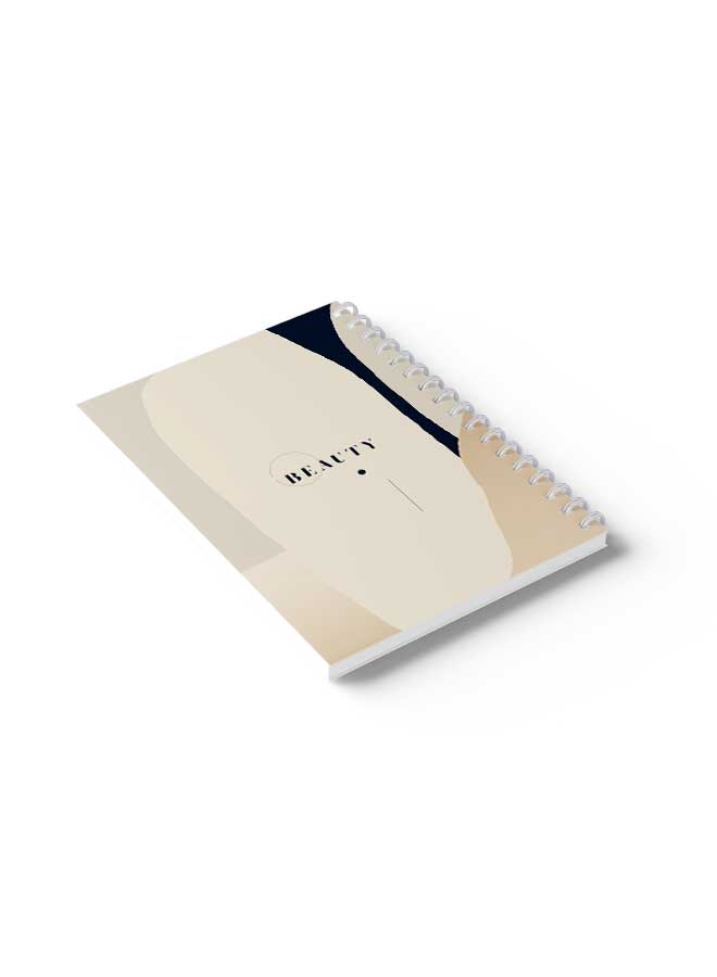 LOWHA Spiral Notebook Aesthetic Bg Beauty4 Beige/Blue/Brown - Image 4