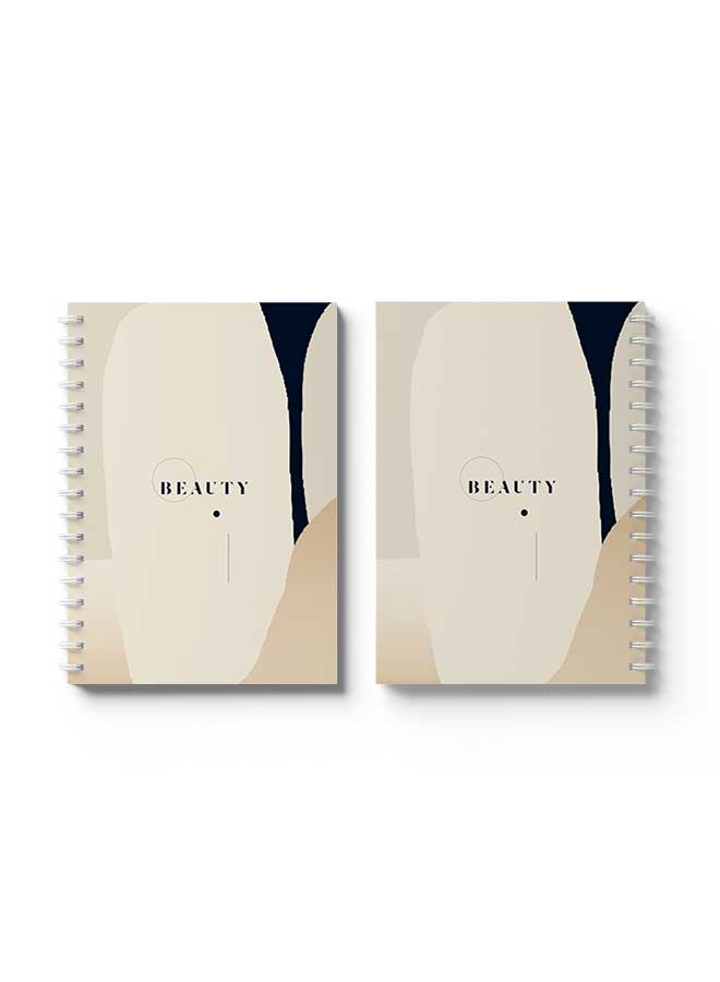 LOWHA Spiral Notebook Aesthetic Bg Beauty4 Beige/Blue/Brown - Image 3