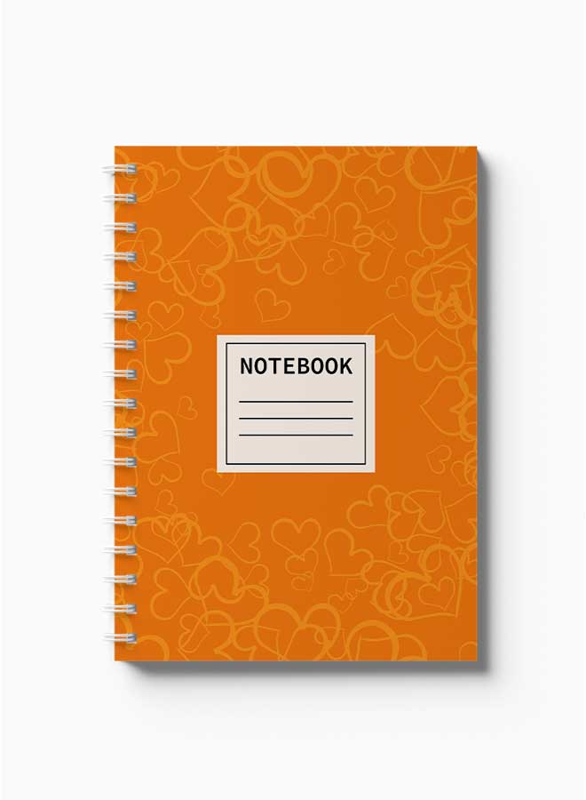 LOWHA Spiral Notebook Yellow Hearts Pattern Nb Orange/White/Black - Image 2