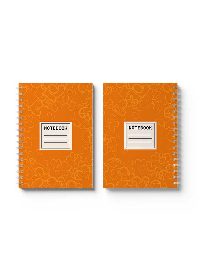 LOWHA Spiral Notebook Yellow Hearts Pattern Nb Orange/White/Black - Image 3