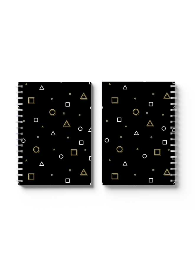 LOWHA Spiral Notebook Squid Game Shapes Pattern Black/White  - Image 3