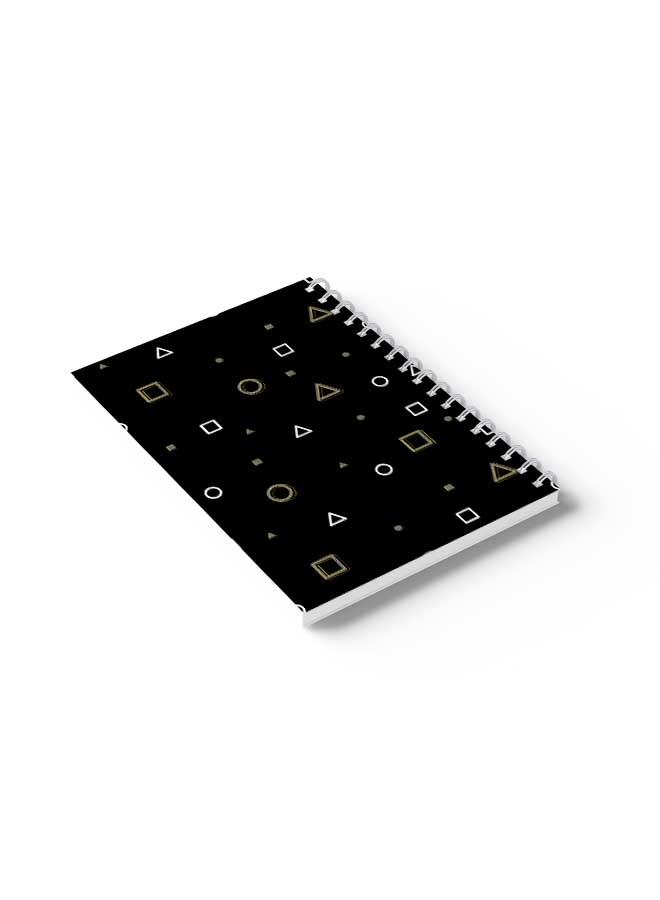 LOWHA Spiral Notebook Squid Game Shapes Pattern Black/White  - Image 4
