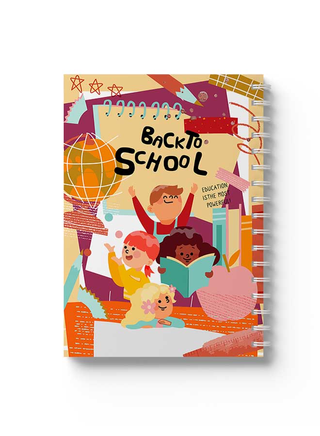 LOWHA Spiral Notebook Back To School Kids Drawing3 Red/Blue/Yellow/Black/Pink  - Image 1