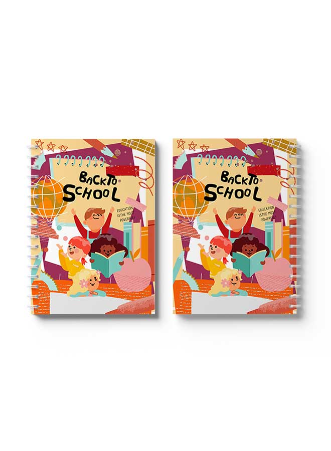 LOWHA Spiral Notebook Back To School Kids Drawing3 Red/Blue/Yellow/Black/Pink  - Image 3