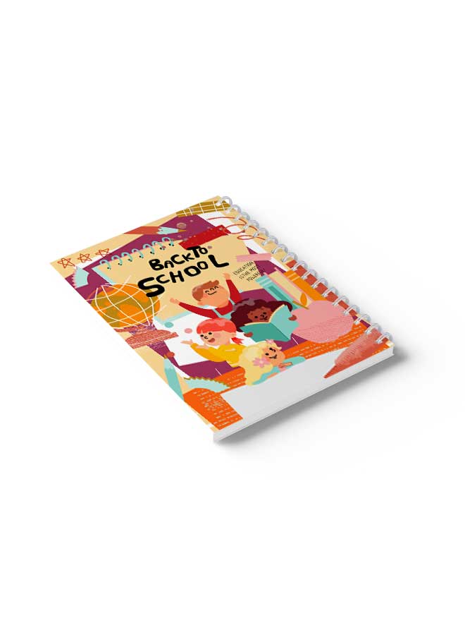 LOWHA Spiral Notebook Back To School Kids Drawing3 Red/Blue/Yellow/Black/Pink  - Image 4