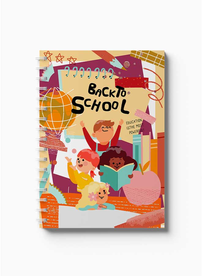 LOWHA Spiral Notebook Back To School Kids Drawing3 Red/Blue/Yellow/Black/Pink  - Image 2