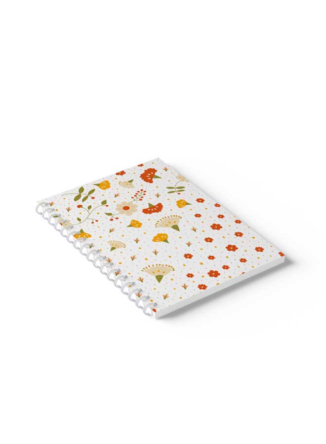 LOWHA Spiral Notebook Flowers & Berries Pattern Orange/Yellow/White - Image 5