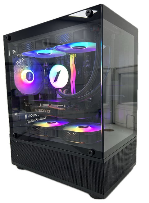 معالج ألعاب الكمبيوتر TMD Core i5-10400F / ذاكرة الوصول العشوائي 16 جيجابايت 3200 ميجابايت / 1 تيرابايت M.2/TS2 مبرد وحدة المعالجة المركزية / ويندوز 10 برو / NVIDIA GeForce RTX 1650 4 جيجابايت أسود