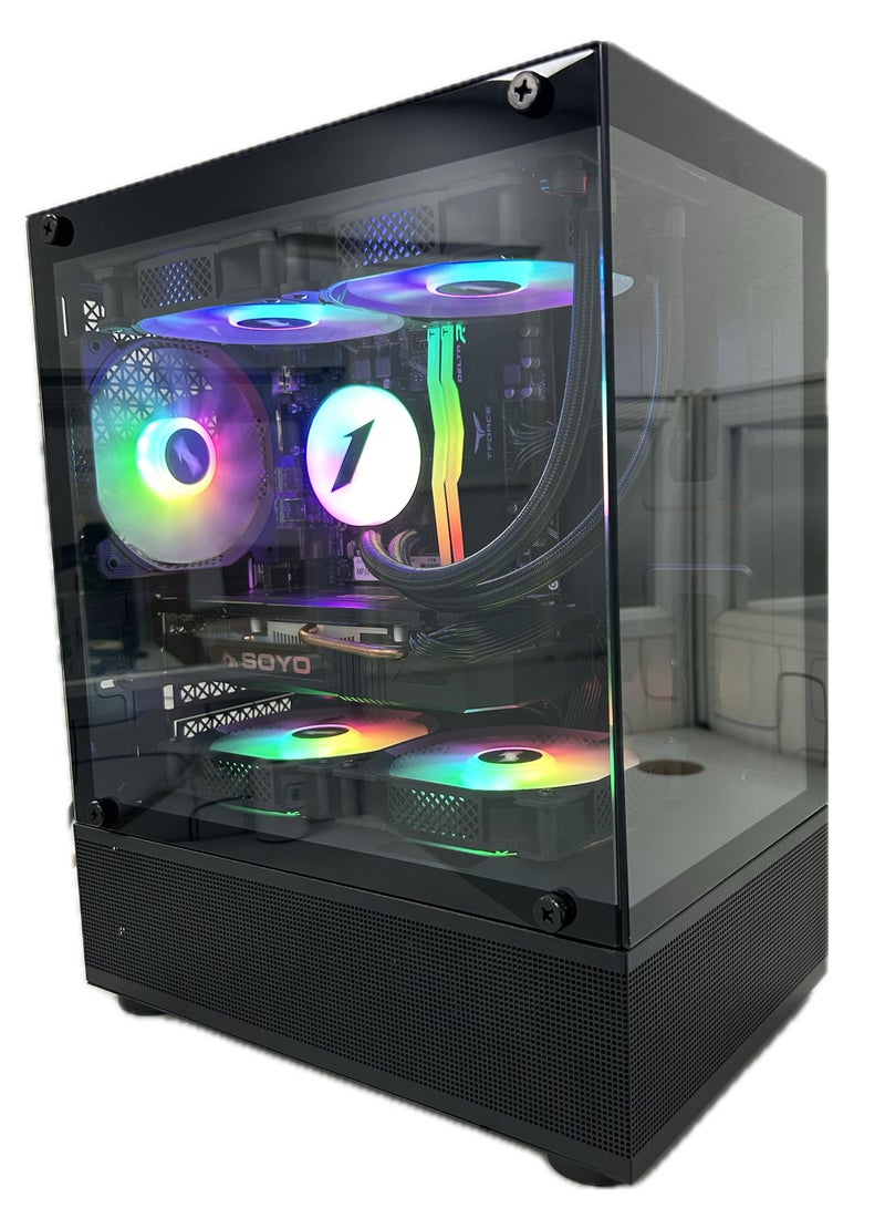 معالج ألعاب الكمبيوتر TMD Core i5-10400F / ذاكرة الوصول العشوائي 16 جيجابايت 3200 ميجابايت / 1 تيرابايت M.2/TS2 مبرد وحدة المعالجة المركزية / ويندوز 10 برو / NVIDIA GeForce RTX 1650 4 جيجابايت أسود