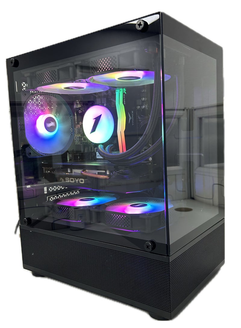معالج ألعاب الكمبيوتر TMD Core i5-10400F / ذاكرة الوصول العشوائي 16 جيجابايت 3200 ميجابايت / 1 تيرابايت M.2/TS2 مبرد وحدة المعالجة المركزية / ويندوز 10 برو / NVIDIA GeForce RTX 1650 4 جيجابايت أسود