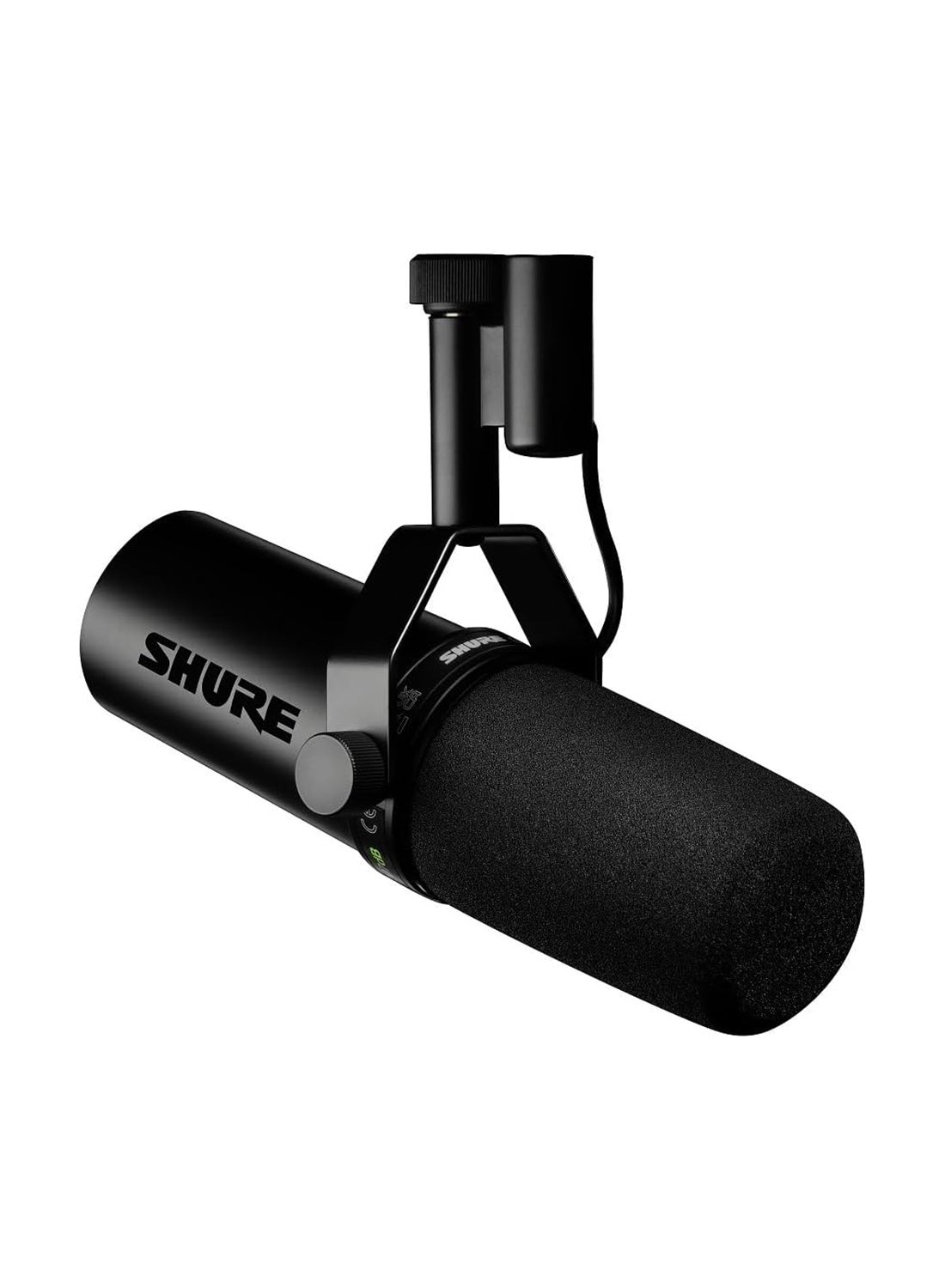 Shure Dynamic Vocal Microphone W/Built-In Preamp For Streaming, Podcast, Recording, Wide-Range Frequency, Warm And Smooth Sound, Rugged Construction, Detachable Windscreen SM7DB Black 
