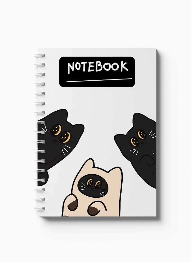 LOWHA Spiral Notebook Nb Cute Cat Cartoon Black/White - Image 2