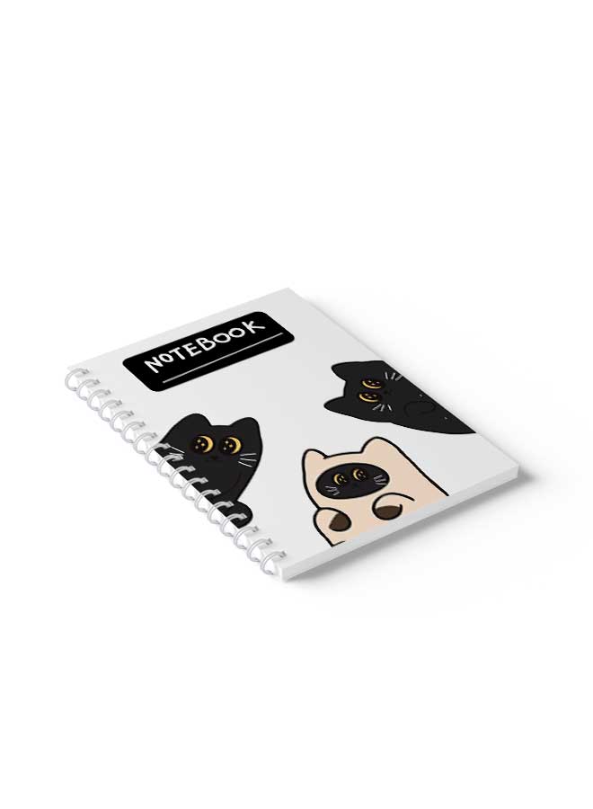 LOWHA Spiral Notebook Nb Cute Cat Cartoon Black/White - Image 5