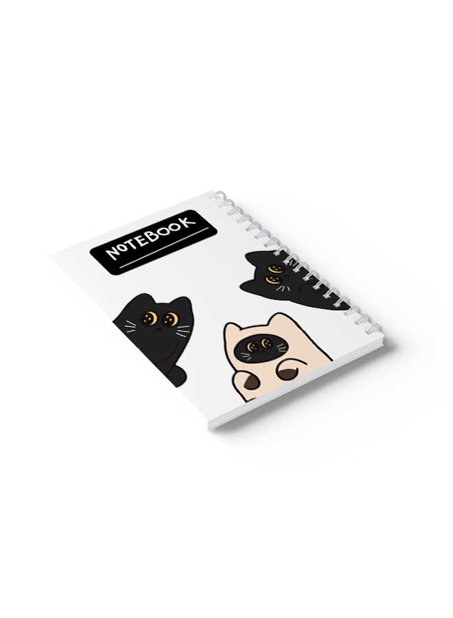 LOWHA Spiral Notebook Nb Cute Cat Cartoon Black/White - Image 4