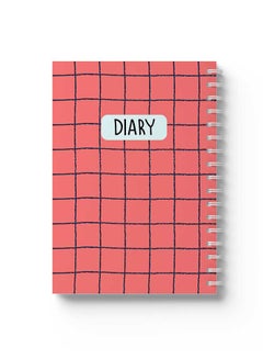 LOWHA Spiral Notebook Grid Lines Pattern Red/Black  - Image 1