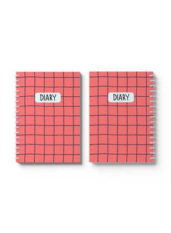 LOWHA Spiral Notebook Grid Lines Pattern Red/Black  - Image 3