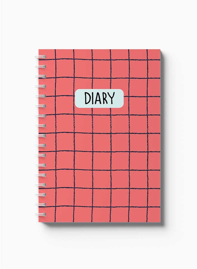 LOWHA - Spiral Notebook Grid Lines Pattern Red/Black - Image 1