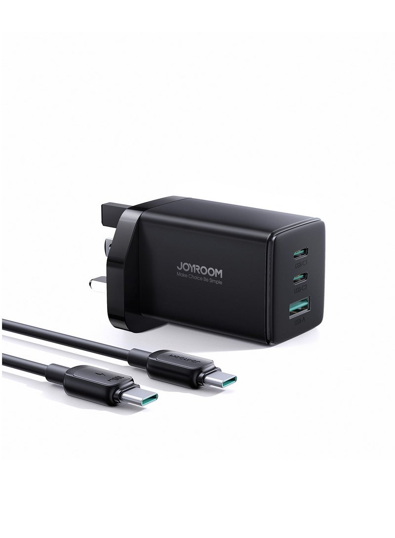 JOYROOM GaN Ultra 65W 2C1A Fast Charger +100W C to C Cable 1.2m (UK) BLACK - Image 4