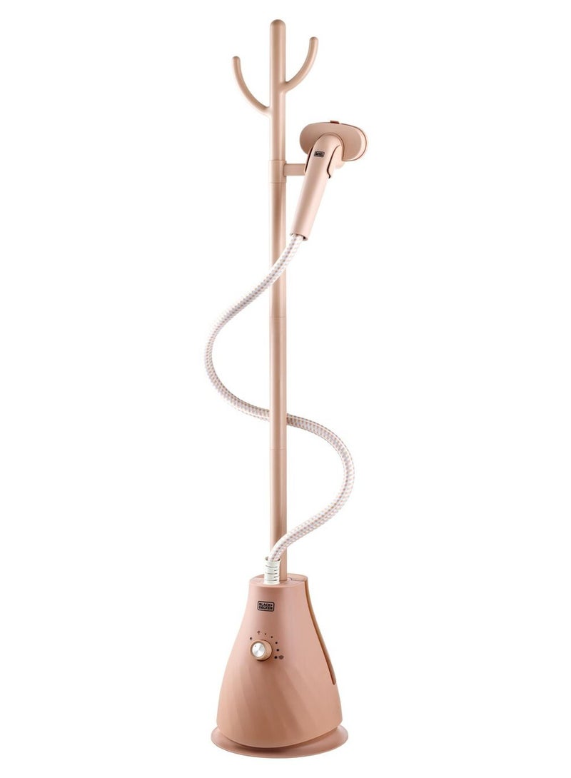 BLACK+DECKER Vertical Garment Steamer, 1740W, 6 Steam Levels, 1.8L Tank for 55 Minutes of Continuous Steaming, Quick Heat-Up in 50 Sec, Adjustable Single Pole, Compact Storage 1.8 L 1740 W GST1620-B5 Rose Gold - Image 1
